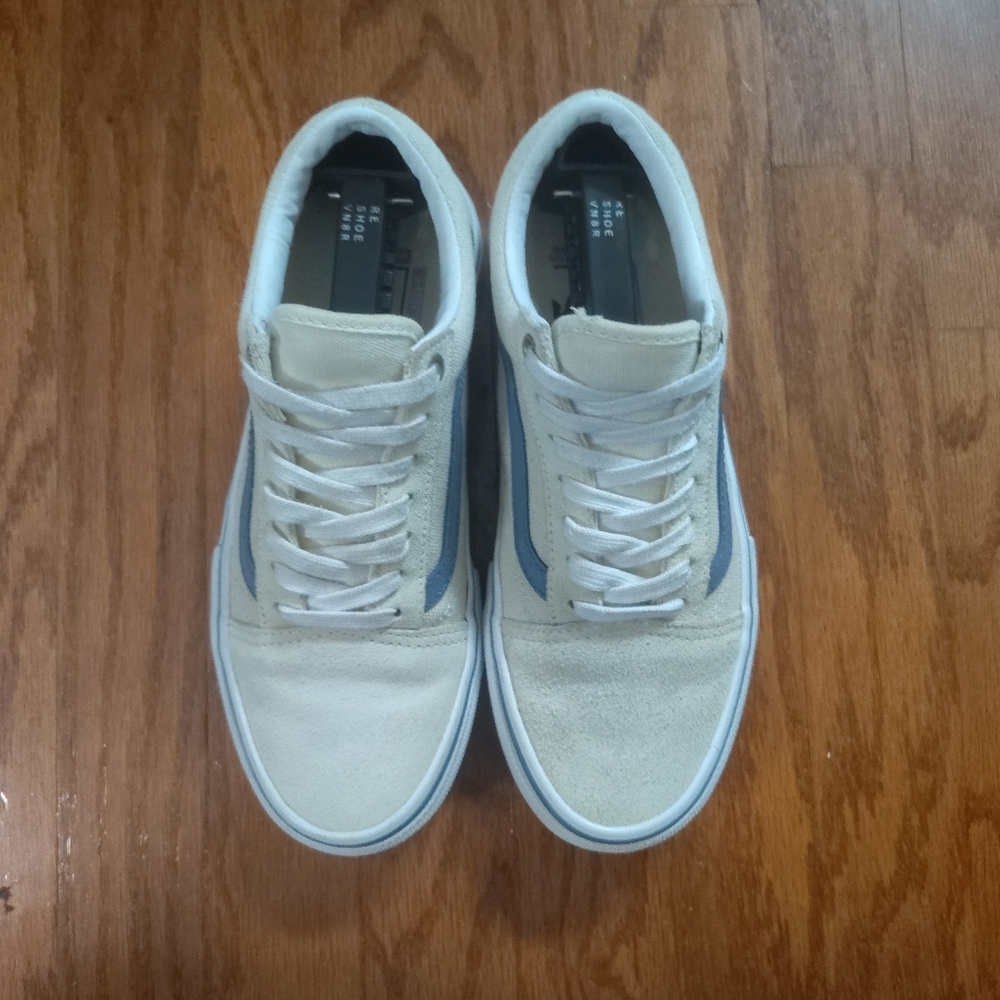 Vans Cream and Blue Men's Sneakers